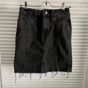 H&M Black Denim Mini Skirt
